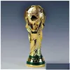 Konst och hantverk europeiska gyllene harts Fotboll Trophy Gift World Soccer Trophies Mascot Home Office Decoration Drop Delivery Garden DHRJ5
