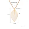 Pendant Necklaces Fashion Rose Gold Color Necklace For Women & Pendants Sweater Chain Big Leaves Statement Jewelry Gift