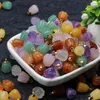 Pendant Necklaces Mini Pumpkin Flower Charms Natural Crystal Pink Purple Quartz Carved DIY Accessories Elegant Jewelry 1pc