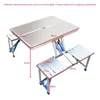 Camp Furniture Multifunction Durable Portable Outdoor Barbecue BBQ Camping Aluminum Alloy Folding Table Picnic Dining Desk Stool