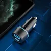 Dual Ports Car Charger USB C CAR Mobiele lader QC 3.0 4A PD Snel oplaadwagenladeradapter voor iPhone Xiaomi Huawei Samsung