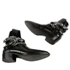Stivali uomini neri con fibbia con fibbia con punta puntata alla caviglia fatta a mano Botas de hombre 230811