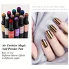 12 Colors Chrome Nail Powder Kit Air Cushion Pen Nail Art Pen Holographic Nail Powder Sponge Stick Mirror Effect Nail Polish Pens