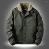 Men's Jackets Parka Fleece Faux Lamb Wool Jacket Winter Thickened Fur Collar Plus Tooling Pilot Cotton Slim Men