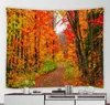 Tapestries Forest Nature Rural Tapestry Home Landscape Wall Art Mural Filt Yellow Red Maple Autumn Tapestry R230812