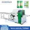 ZONESUN Automatic Pillow Packaging Machine Horizontal Flow Wrapper Pouch Packing Food Vegetables Fruits ZS-ZB600X