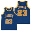 SL 23 Michael Jor Dan Laney High School College Basketball Jersey Blanco Blanco Amarillo Tamaño S-XXL