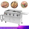 Mobile Stall Multifunction Snack Cart Trolley Stainless Steel Breakfast Fast Food Rice Ball Gourmet Cart