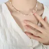 Цепочки богемные ожерелья из бисера Стеклянный камень натуральный пресноводный жемчуг модный персонализированный этнический стиль цепь