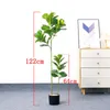 Faux bloemen groene groene kunstmatige banyan boomtak groen tropische ficus nep banyan boom plastic bladeren simulatie boom voor huistuin decor 230812