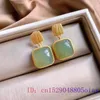 Orecchini a pennello Studino Jade per donne Fashion Real Designer Natural Charms 925 Silver Stone Gemsones Talismans Gioielli di lusso