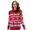 Women Sweters Eleganckie swobodne małe płatek śniegu świąteczny sweter Autumnwinter para kostium okrągły szyja 230811