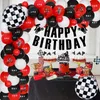 Inne imprezy imprezowe dostarcza Dorniste Dekoracje rowerowe dla chłopców Red Black Motocross Temat Balon Kit Motocykl Happy Banner Tort Toppers 230812