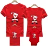 Family Matching Outfits Family Clothing Christmas Matching Outfits Mother Daughter Short Sleeve T-shirts Red Mother Kids Clothes