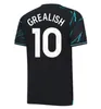 23 24 Haaland Jerseys de football Grealish Mans Cities Mahrez Fans Joueur Version De Bruyne Foden 2024 2023 Kit Kit Kit Wpmen Uniform Man Chesters