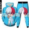 Men's Tracksuits Men Tracksuit Japanese Boku No Academia Anime Print My Hero Academy 3D HoodiesTrousers 2pcsSet Women Casual Clothes S-6XL 230812