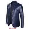 남성용 재킷 대형 크기 7xl 8xl 9xl 재킷 모방 가죽 정장 가을과 겨울 드레스 비즈니스 사무실 블랙 블루 코트 230812