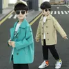 Jackets Boys Trench Coats Casual Jackets Baby Boy Kinderen Spring herfst Lange jaskleding Kinderen overjassen 4-14 AGE R230812