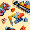 Zeka Oyuncakları Çocukların Ahşap Aydınlanması Erken Eğitim Mühendislik Aracı Trafik Üç Boyutlu Bulmaca Ahşap Bulma Bulma Toys 230812