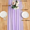 Table Runner 10 stcs/Set 30*300cm Chiffon Table Runner Wedding Sheer Gauze Eetting Table Decoratie Boho Wedding Engagement Party TableCloth 230811