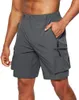 Shorts masculinos 2023 macacão com zíper de tamanho grande, tecido de vários bolsos celulares