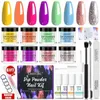 8 couleurs rose, violet, kit de démarrage en poudre de trempage en acrylique bleu avec ensemble liquide essentiel pour les ongles français - parfait pour la manucure d'art et le cadeau pour les femmes