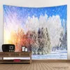 Tapisseries décor à la maison noël neige tapisserie Santa cadeaux cheminée arbre de noël tenture murale chambre dortoir fond tissu tapiz