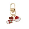 Keychains Lanyards Anime süße Weihnachtsserie Schlüsselkette Schöne Weihnachtsmann Santa Claus Glocken Schneeflocke Donut Anhänger Keyring Accessoires Xmas Neujahrsgeschenk