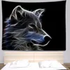 Tapestries Lion Tiger Animal Big Cloth Wall Tapestry Anime Hippie Home Decoration Support customization R230812