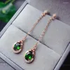 Bengelen oorbellen Colife sieraden 925 zilveren diopside druppel oorbel voor dagelijkse slijtage 5 7mm echte herksteen edelsteen dangler long