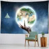 Tapisseries murales suspendues avec Phase de lune, décor de chambre à coucher, papillon, fleur Hippie, tapis mural, décor de dortoir étoilé