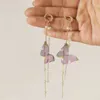 Collares colgantes Temperamento coreano Long Tassel Butterfly Drop Pendientes de perlas Elegantes Pendientes para mujeres Pendientes de joyería de moda Regalo 230811