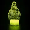 Nighdn İsa Gece Işık Lambası Yatak Odası Dekor 7 Renk Değiştirme LED USB Masa Lambası Christian Pray Nightlight HKD230812 için Noel Hediyesi