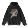 Herren Berserker Anime Retro gewaschener Hoodie -Eingeweide Grafik gedruckt Sweatshirt Streetwear Hip Hop Pulovers Kausaler Unisex Sudaderas HKD230725