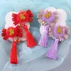 Hair Accessories Headdress Bow Grip Flowers Hairpins Kids Chinese Clips Children Tassels Year