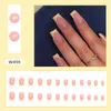 False Nails Black White With Glue Press On Acrylic Fake Detachable Nail Tips DIY Full Cover Manicure Tool