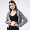 Lu Yoga Suit Chain Chain Capuz Outdoor Casual Sportswear Casual Feminino Fitness Loose Gross Gross Yoga Jacket Sports