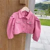 Vestes Girl Jackets 2023 Printemps automne nouvelle manche en denim veste enfant bébé manches longues