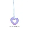 Colliers pendants Collier de coeur creux de la chaîne de tempérament douce Colore Bijoux de cou paillettes colorées Gift pour les femmes