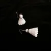 Çember küpeler yaratıcı kişilik komik hayat benzeri beyaz badminton alternatif kulak aksesuarları 80s kızlar klips