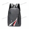 Designer impresso xadrez tubarão padrão unisex mochila nova moda grande capacidade de viagem computador legal saco escolar 231123