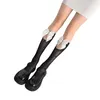 Frauen Socken Damen Knie hohe Spitze dekorierter Bogenknoten hohl aus der weichen lässigen elastischen Röhrenstraße schwarz weiß