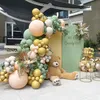 Andra evenemangsfestleveranser Macaron Green Balloon Garland Arch Kit Orange Birthday Wedding Kid Girl Baby Shower Globos Gold Latex Decoration Balloons 230812