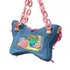 Cowboy Butterfly Color Contrast Pain Bag Acrylic Chain Single Shoulder Crossbody Abnormal Dopamine Underarm Bag