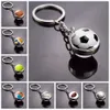 Keychains Lanyards Football Keychain Glass Ball Key Ring Basketball Volleyball Baseball Tennis Small Pendent Sport Sunshine Accessories Gift