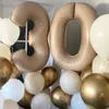 Decoration Vintage Coffee Number Balloon Retro Beige Caramel Balloon Set for 30 Happy Birthday Decoration Supplies