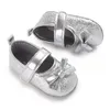 First Walkers Baby Girl Pu Shoes Gold Silver Bling Princess Soft Sole Little Toddler 230812