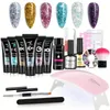 Kit gel per estensione per unghie acrilici a 6 colori - Crea i tuoi disegni di nail art fai -da -te con colori chiari nudi!