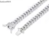 Hip -Hop -Halskette Einzelreihe 6mm 10 mm Fashion Style Solid Sier VVS Moissanite Diamond Cuban Link Kette