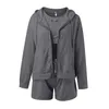 Dames tracksuits dames chique sportpak vrouwelijk 2023 herfst casual zip hoodie jas jas vest shorts driedelige set solid